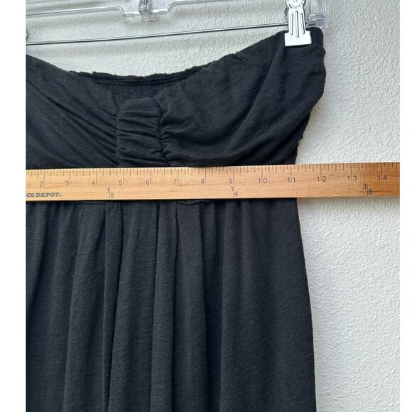 Bordeaux Black Strapless Linen Maxi Dress Ruched Bust Women’s S - Picture 10 of 12
